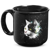 Cute Cat With Cool Eyes And Paint Splash Funny Gift 15oz Campfire Ceramic Mug
