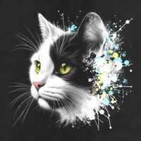 Cute Cat With Cool Eyes And Paint Splash Funny Gift 15oz Campfire Ceramic Mug