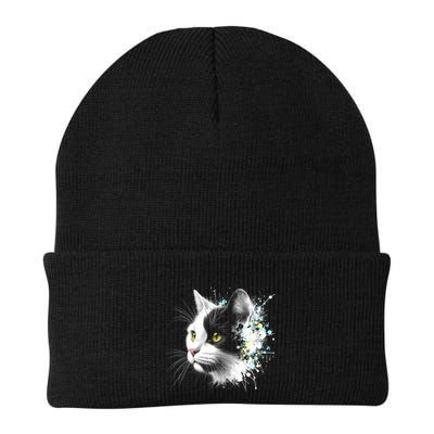 Cute Cat With Cool Eyes And Paint Splash Funny Gift Beanie