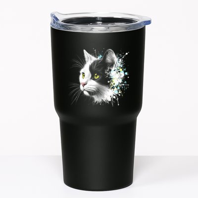 Cute Cat With Cool Eyes And Paint Splash Funny Gift Tumbler