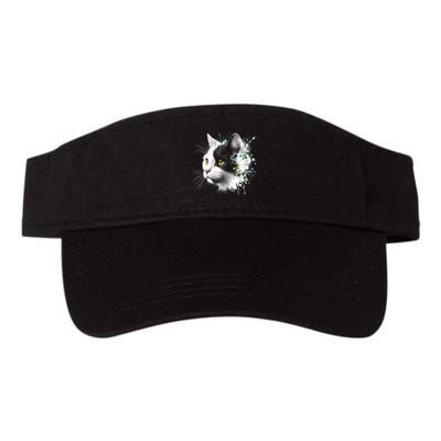 Cute Cat With Cool Eyes And Paint Splash Funny Gift Visor