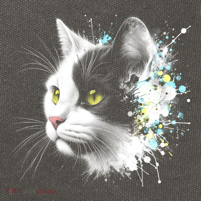 Cute Cat With Cool Eyes And Paint Splash Funny Gift Cotton Canvas Backpack