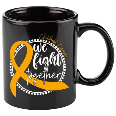 Childhood Cancer We Fight Together 11oz C Handle Ceramic Mug