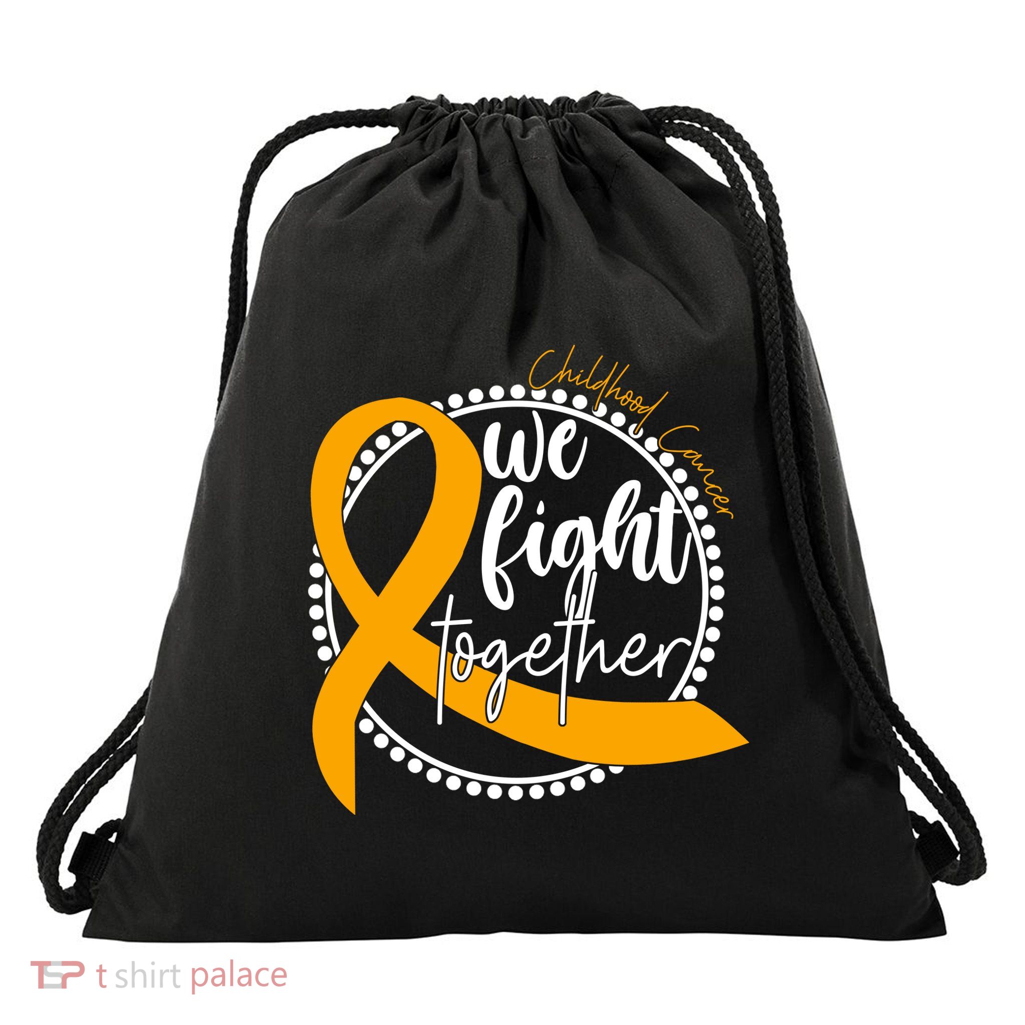 Childhood Cancer We Fight Together Drawstring Bag