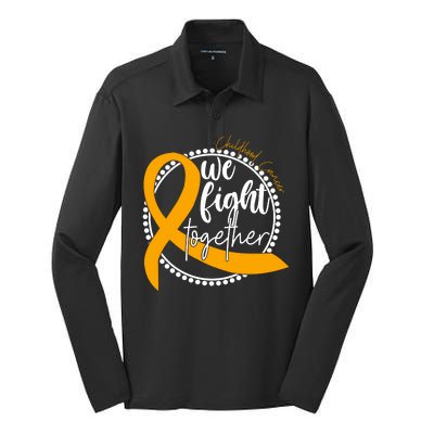 Childhood Cancer We Fight Together Silk Touch Performance Long Sleeve Polo