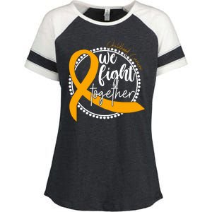 Childhood Cancer We Fight Together Enza Ladies Jersey Colorblock Tee