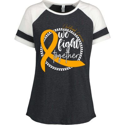 Childhood Cancer We Fight Together Enza Ladies Jersey Colorblock Tee