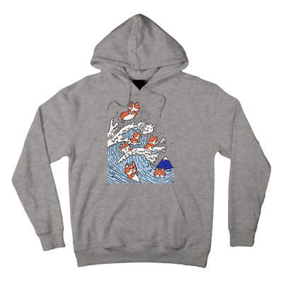 Cute Corgi Wave  Surfing Dogs  Tall Hoodie