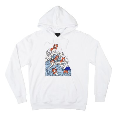 Cute Corgi Wave  Surfing Dogs  Hoodie