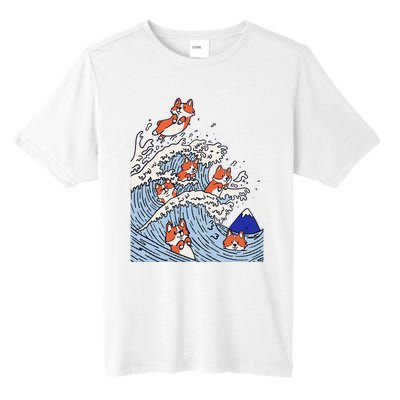 Cute Corgi Wave  Surfing Dogs  Tall Fusion ChromaSoft Performance T-Shirt