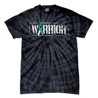 Cervical Cancer Warrior Teal White MilitaryStyle Ribbon Tie-Dye T-Shirt