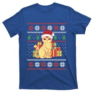 Cute Cat With Santa Hat Funny Ugly Christmas Style Funny Gift T-Shirt