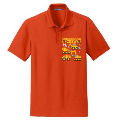 Construction Crew Worker Excavator Boy Girl Dry Zone Grid Polo