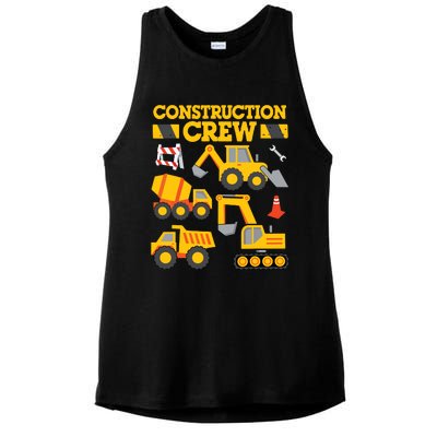 Construction Crew Worker Excavator Boy Girl Ladies PosiCharge Tri-Blend Wicking Tank