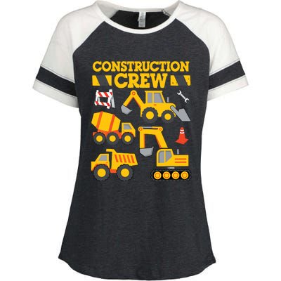 Construction Crew Worker Excavator Boy Girl Enza Ladies Jersey Colorblock Tee