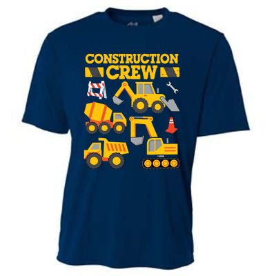 Construction Crew Worker Excavator Boy Girl Cooling Performance Crew T-Shirt