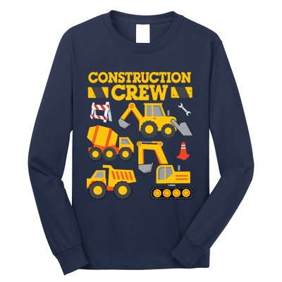 Construction Crew Worker Excavator Boy Girl Long Sleeve Shirt