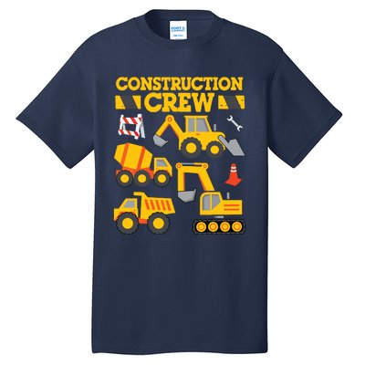 Construction Crew Worker Excavator Boy Girl Tall T-Shirt