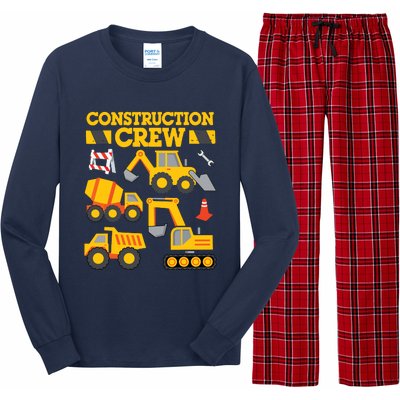 Construction Crew Worker Excavator Boy Girl Long Sleeve Pajama Set