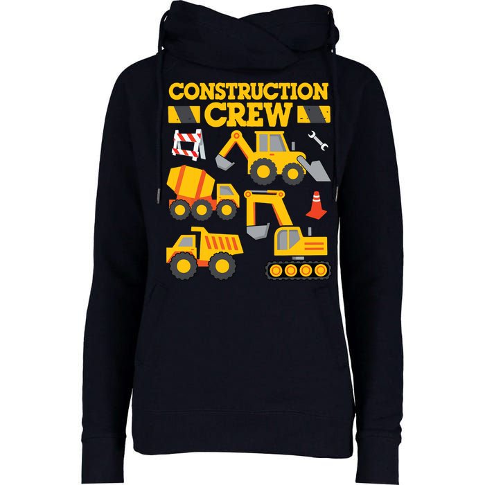 Construction Crew Worker Excavator Boy Girl Womens Funnel Neck Pullover Hood