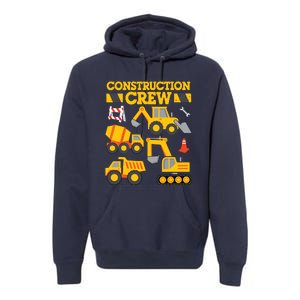 Construction Crew Worker Excavator Boy Girl Premium Hoodie