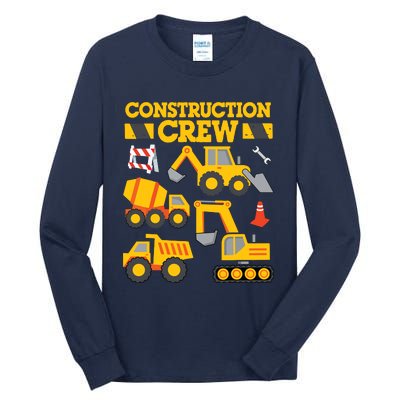 Construction Crew Worker Excavator Boy Girl Tall Long Sleeve T-Shirt