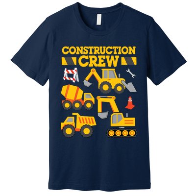 Construction Crew Worker Excavator Boy Girl Premium T-Shirt