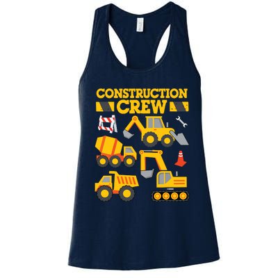 Construction Crew Worker Excavator Boy Girl Women's Racerback Tank