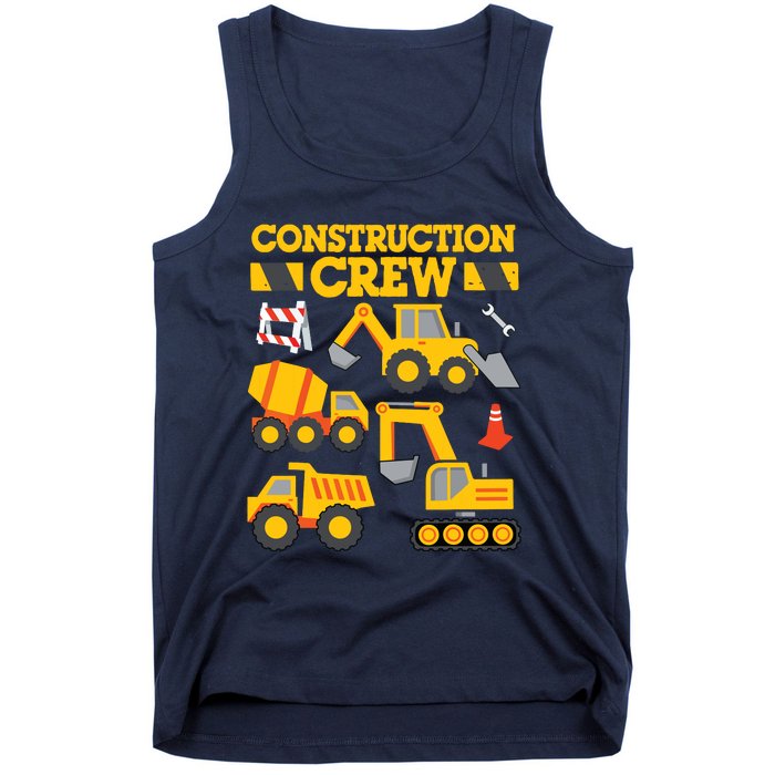 Construction Crew Worker Excavator Boy Girl Tank Top