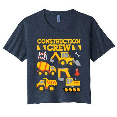 Construction Crew Worker Excavator Boy Girl Women's Crop Top Tee