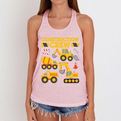 Construction Crew Worker Excavator Boy Girl Women's Knotted Racerback Tank