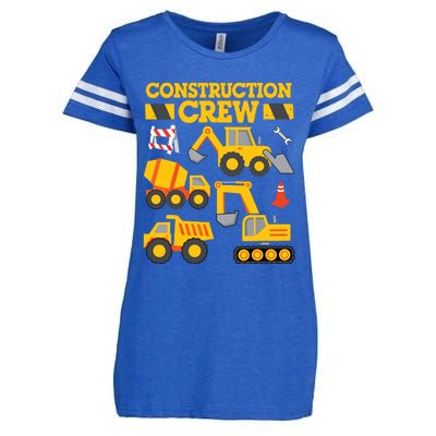 Construction Crew Worker Excavator Boy Girl Enza Ladies Jersey Football T-Shirt