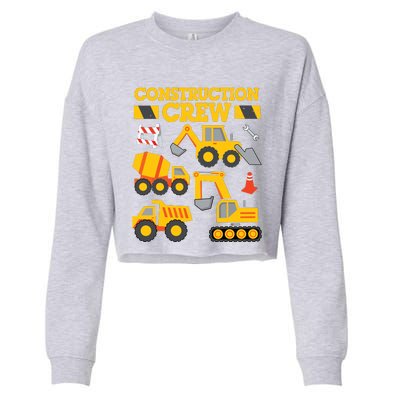 Construction Crew Worker Excavator Boy Girl Cropped Pullover Crew