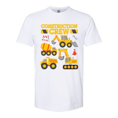 Construction Crew Worker Excavator Boy Girl Softstyle CVC T-Shirt