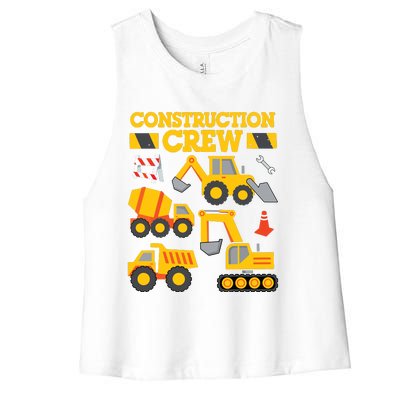 Construction Crew Worker Excavator Boy Girl Women's Racerback Cropped Tank