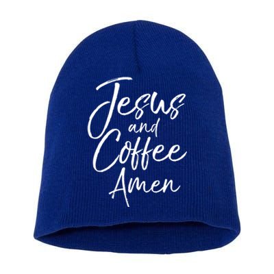 Cute Christian Worship Gift Jesus And Coffee A Meaningful Gift Short Acrylic Beanie