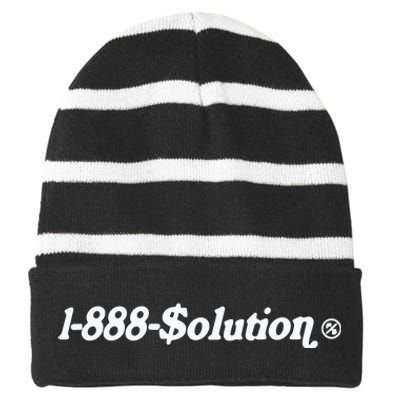 Channing Crowder Wearing Getting Money Never Gets Boring Striped Beanie with Solid Band