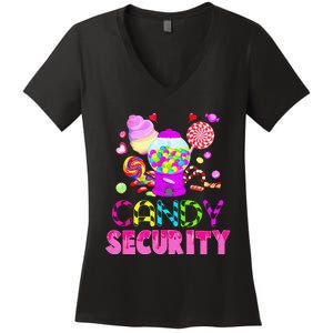 Candy Costume Women Candy Land Candy Crew Groovy Sweetie Gift Women's V-Neck T-Shirt