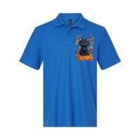 Cute Cat With Fall Leaves And Pumpkins ItS Fall Yall Gift Softstyle Adult Sport Polo