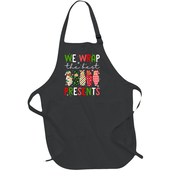 Cute Chritsmas We Wrap The Best Presents L D Nicu Mother Baby Nurse Xmas Gift Full-Length Apron With Pockets