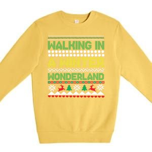 Cool Christmas Walking In A Winter Wonderland Premium Crewneck Sweatshirt