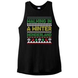 Cool Christmas Walking In A Winter Wonderland Ladies PosiCharge Tri-Blend Wicking Tank