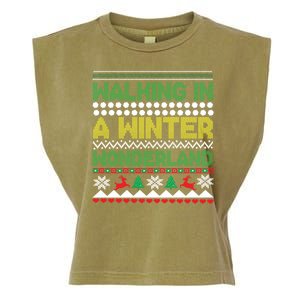 Cool Christmas Walking In A Winter Wonderland Garment-Dyed Women's Muscle Tee