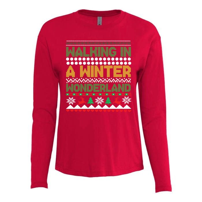 Cool Christmas Walking In A Winter Wonderland Womens Cotton Relaxed Long Sleeve T-Shirt