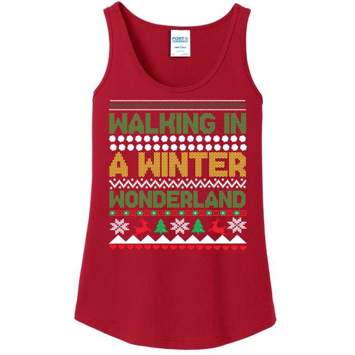 Cool Christmas Walking In A Winter Wonderland Ladies Essential Tank