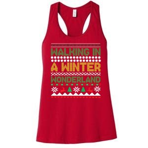 Cool Christmas Walking In A Winter Wonderland Women's Racerback Tank