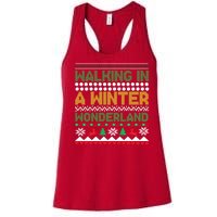 Cool Christmas Walking In A Winter Wonderland Women's Racerback Tank