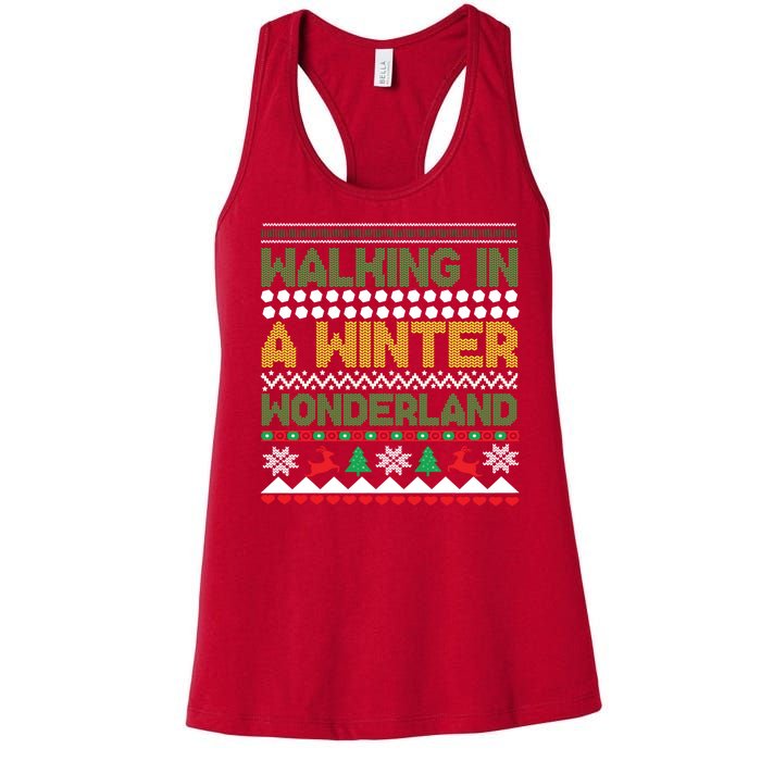 Cool Christmas Walking In A Winter Wonderland Women's Racerback Tank