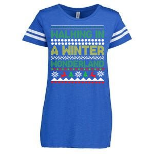 Cool Christmas Walking In A Winter Wonderland Enza Ladies Jersey Football T-Shirt