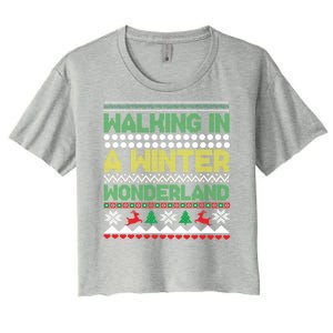 Cool Christmas Walking In A Winter Wonderland Women's Crop Top Tee